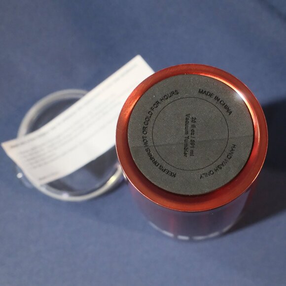 NWOT DUNKIN' DONUTS TUMBLER 20 oz. Red with Clear Lid - Picture 6 of 7